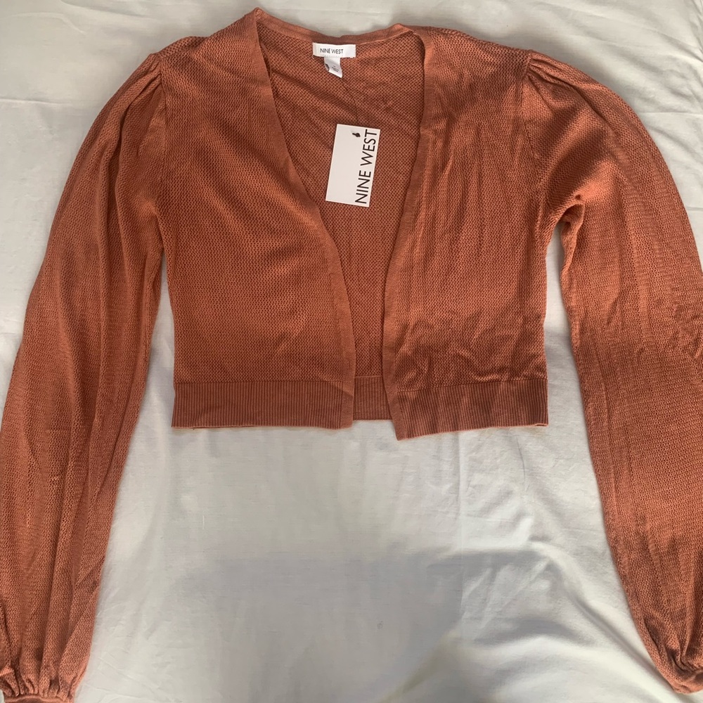Nine West Rust Short-Length Cardigan | S